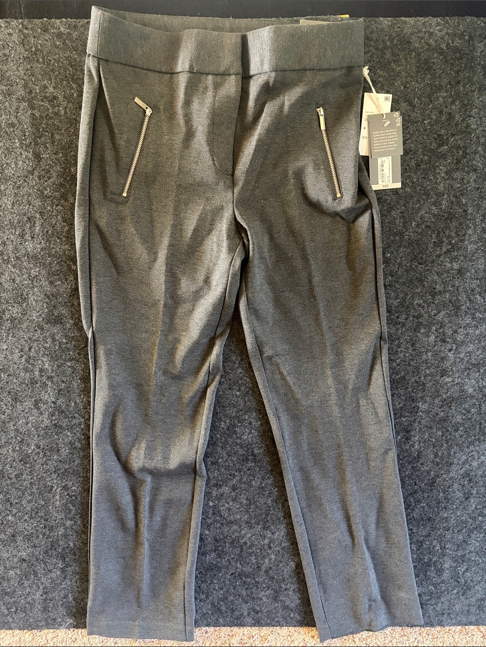 Worthington Charcoal Skinny Zip-Pocket Pants